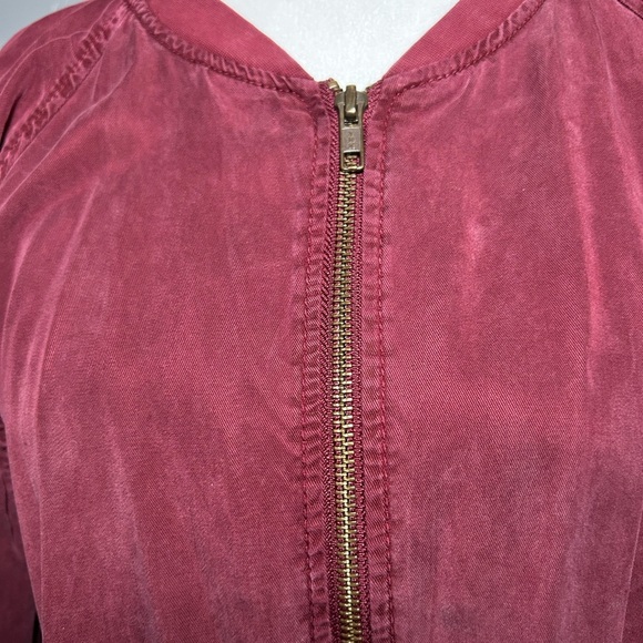 American Eagle Outfitters Deep Red Bomber Jacket burgundy size medium (c) - Picture 2 of 16
